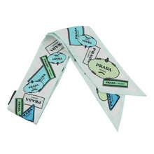 Load image into Gallery viewer, PRADA Printed Silk Twill Scarf Blue/Green1FF008 Silk100%
