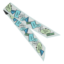 Load image into Gallery viewer, PRADA Printed Silk Twill Scarf Blue/Green1FF008 Silk100%