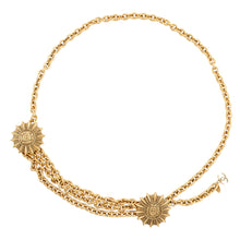 Load image into Gallery viewer, CHANEL Vintage CC Logo Sunburst Chain Belt Gold Metal