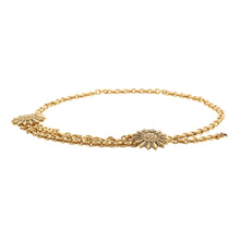 Load image into Gallery viewer, CHANEL Vintage CC Logo Sunburst Chain Belt Gold Metal