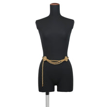 Load image into Gallery viewer, CHANEL Vintage CC Logo Sunburst Chain Belt Gold Metal