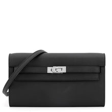 Load image into Gallery viewer, HERMES Kelly wallet long to go Black Epsom