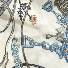 Load image into Gallery viewer, HERMES Giant Square The World of HERMES Size 140 Blanc/Ardoise/Etoupe Cashmere70% Silk30%