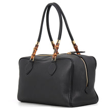 将图像加载到图库查看器中,GUCCI Bamboo Boston Large Bag BlackA006OD Leather Size Large
