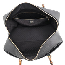 将图像加载到图库查看器中,GUCCI Bamboo Boston Large Bag BlackA006OD Leather Size Large