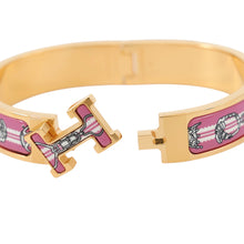 Load image into Gallery viewer, HERMES ClicH Etrier Bangle Size PM Crespucure Violet Metal Enamel