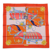 Load image into Gallery viewer, HERMES Carre court harness Size 90 Gold/Multicolor Silk100%