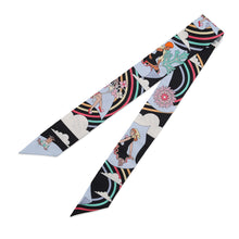 Load image into Gallery viewer, HERMES Twilly Flying Carres Volants Noir/Ciel/Multicolor Silk100%