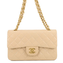 Load image into Gallery viewer, CHANEL Matelasse W flap Chain Shoulder Bag BeigeA01113 Lambskin Size 23