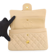 Load image into Gallery viewer, CHANEL Matelasse W flap Chain Shoulder Bag BeigeA01113 Lambskin Size 23