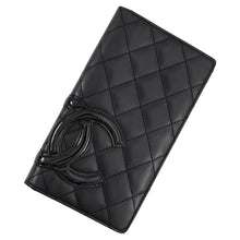 Load image into Gallery viewer, CHANEL Cambon Line Long Wallet Black/PinkA26717 Leather/Enamel