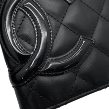 Load image into Gallery viewer, CHANEL Cambon Line Long Wallet Black/PinkA26717 Leather/Enamel
