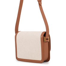 Load image into Gallery viewer, SAINT LAURENT PARIS Solferino Shoulder Bag Beige/Brown634306 Leather Canvas Size Small