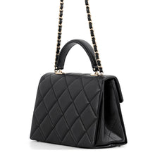 将图像加载到图库查看器中,CHANEL Matelasse Top Handle Flap Bag BlackAS4711 Caviar Leather Size Mini