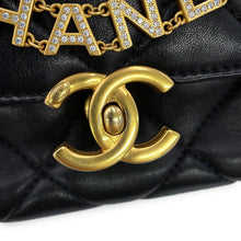 Load image into Gallery viewer, CHANEL Matelasse Pearl Logo Chain Shoulder Bag BlackAS5011-B17360-94305 Lambskin Rhinestone Faux Pearl