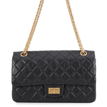 Load image into Gallery viewer, CHANEL 2.55 Double Flap Chain Shoulder Bag BlackA37586-Y04634-C3906 Aged Calf Leather Size 24