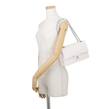 Load image into Gallery viewer, CHANEL Matelasse W Flap ChainShoulder Bag WhiteA01112 Caviar Leather Size 25