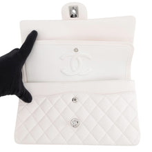 Load image into Gallery viewer, CHANEL Matelasse W Flap ChainShoulder Bag WhiteA01112 Caviar Leather Size 25