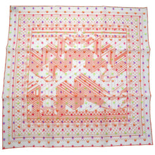 Load image into Gallery viewer, HERMES Carre Sangle en Zigzag Size 60 Orange/Multicolor Silk78% Acetate22%