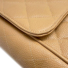 Load image into Gallery viewer, CHANEL Jumbo Matelasse ChainShoulder Bag BeigeA04412 Caviar Leather Size 30