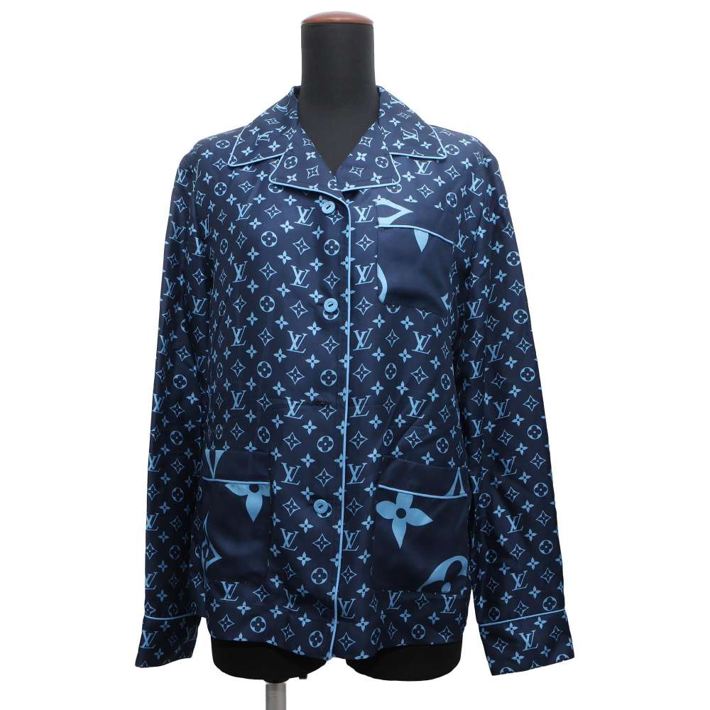 LOUIS VUITTON 20AW Escal pajama style Top Size 38 Indigo 1A7SF5 Silk100%