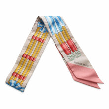 Load image into Gallery viewer, HERMES Twilly Jumping JUMPING BeigeRose/view Rose/Blue Silk100%