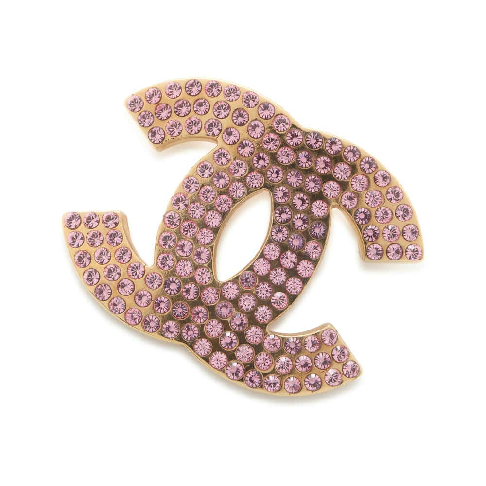 Cc logo authentic crystal brooch