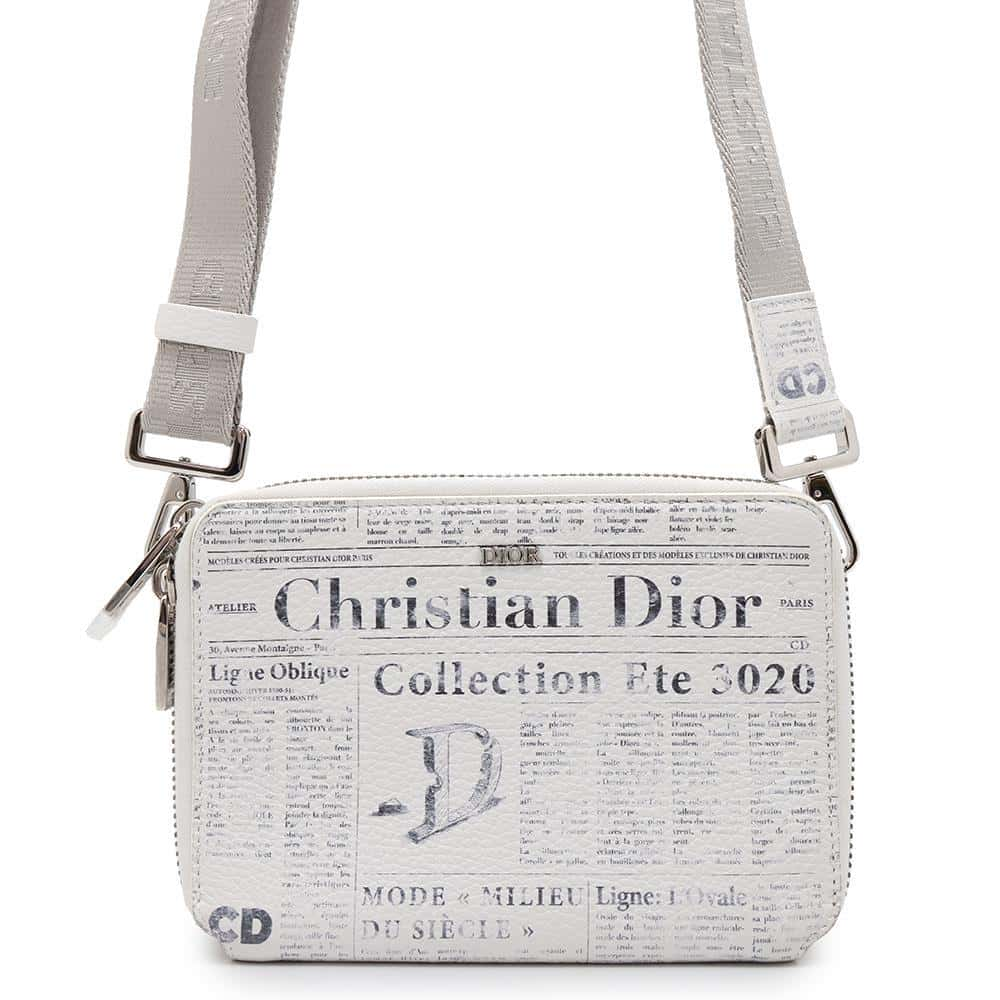 Dior Daniel Arsham Collaboration Newspaper Pochette Bag White Leather GALLERY RARE Global Online Store