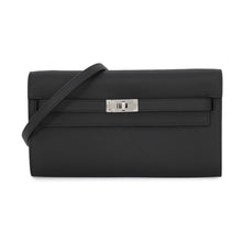 将图像加载到图库查看器中,HERMES Kelly wallet long to go Black Epsom