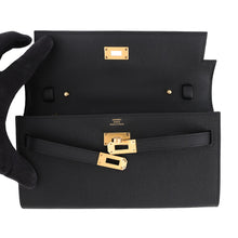 将图像加载到图库查看器中,HERMES Kelly wallet long to go Black Epsom