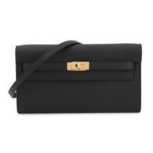 Load image into Gallery viewer, HERMES Kelly wallet long to go Black Epsom
