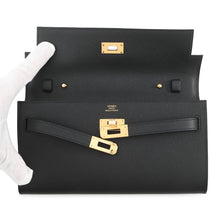 Load image into Gallery viewer, HERMES Kelly wallet long to go Black Epsom