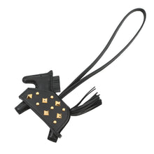 将图像加载到图库查看器中,HERMES Robeo Padlock Bag Charm Black Lambskin Size PM