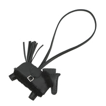 将图像加载到图库查看器中,HERMES Rodeo Loveo Plush Black Lambskin Mouton Size PM