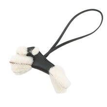 Load image into Gallery viewer, HERMES Buddy Bag Charm Black Lambskin Mouton