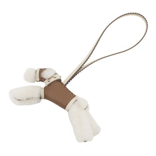 将图像加载到图库查看器中,HERMES Buddy Bag Charm Etoupe/Craie Lambskin Mouton