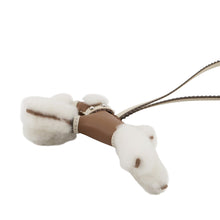 将图像加载到图库查看器中,HERMES Buddy Bag Charm Etoupe/Craie Lambskin Mouton