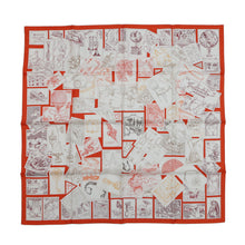 Load image into Gallery viewer, HERMES Carre Fauve stamp enthusiast Size 90 Vermillon/Crème/Lidvan Silk100%