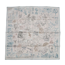 Load image into Gallery viewer, HERMES Carre Fauve stamp enthusiast Size 90 Rose・Pearl / Gray / WhiteH004205S Silk100%