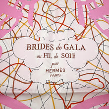 Load image into Gallery viewer, HERMES Scarf Carre Brides de Gala aux Fils de Soy Size 90 White/Pink/CaramelH004310S 10 Silk 100%