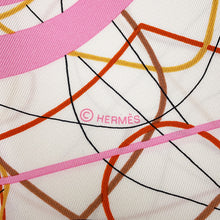 Load image into Gallery viewer, HERMES Scarf Carre Brides de Gala aux Fils de Soy Size 90 White/Pink/CaramelH004310S 10 Silk 100%