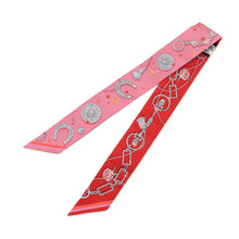 Load image into Gallery viewer, HERMES Twilly C'est la Fête Rose Bonbon / Orange / Red Silk100%