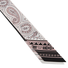 Load image into Gallery viewer, HERMES Twilly 《Cheval de Coeur Bandana》 Black/White/Vieux Rose Silk100%