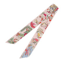 Load image into Gallery viewer, HERMES Scarf Twilly Academia Ipika Rose Nakul / Vert Amande / Multicolor Silk100%