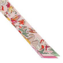Load image into Gallery viewer, HERMES Scarf Twilly Academia Ipika Rose Nakul / Vert Amande / Multicolor Silk100%