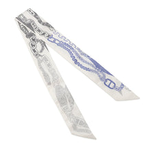 Load image into Gallery viewer, HERMES Twilly Boucle BOUCLES ET MAILLONS White / Anthracite / Encre Silk100%