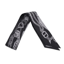 Load image into Gallery viewer, HERMES Twilly Boucle BOUCLES ET MAILLONS Black/White Silk100%