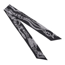 Load image into Gallery viewer, HERMES Twilly Boucle BOUCLES ET MAILLONS Black/White Silk100%