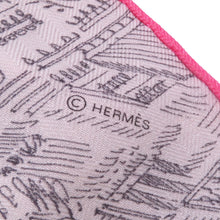 Load image into Gallery viewer, HERMES Carre Géant La Nouvelle Cite Cavaliere Size 140 White/Gray/Pink Cashmere70% Silk30%