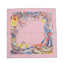 Load image into Gallery viewer, HERMES Carre Board-a-Board Size 80 Rose Dragee / Blue / YellowH41420SH03 Cotton100%